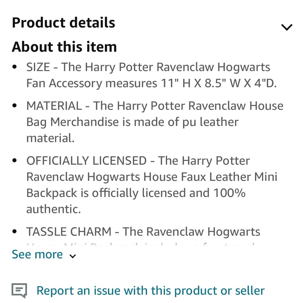 Harry Potter world burgundy Griffindor 11” backpack unused condition - Picture 3 of 10